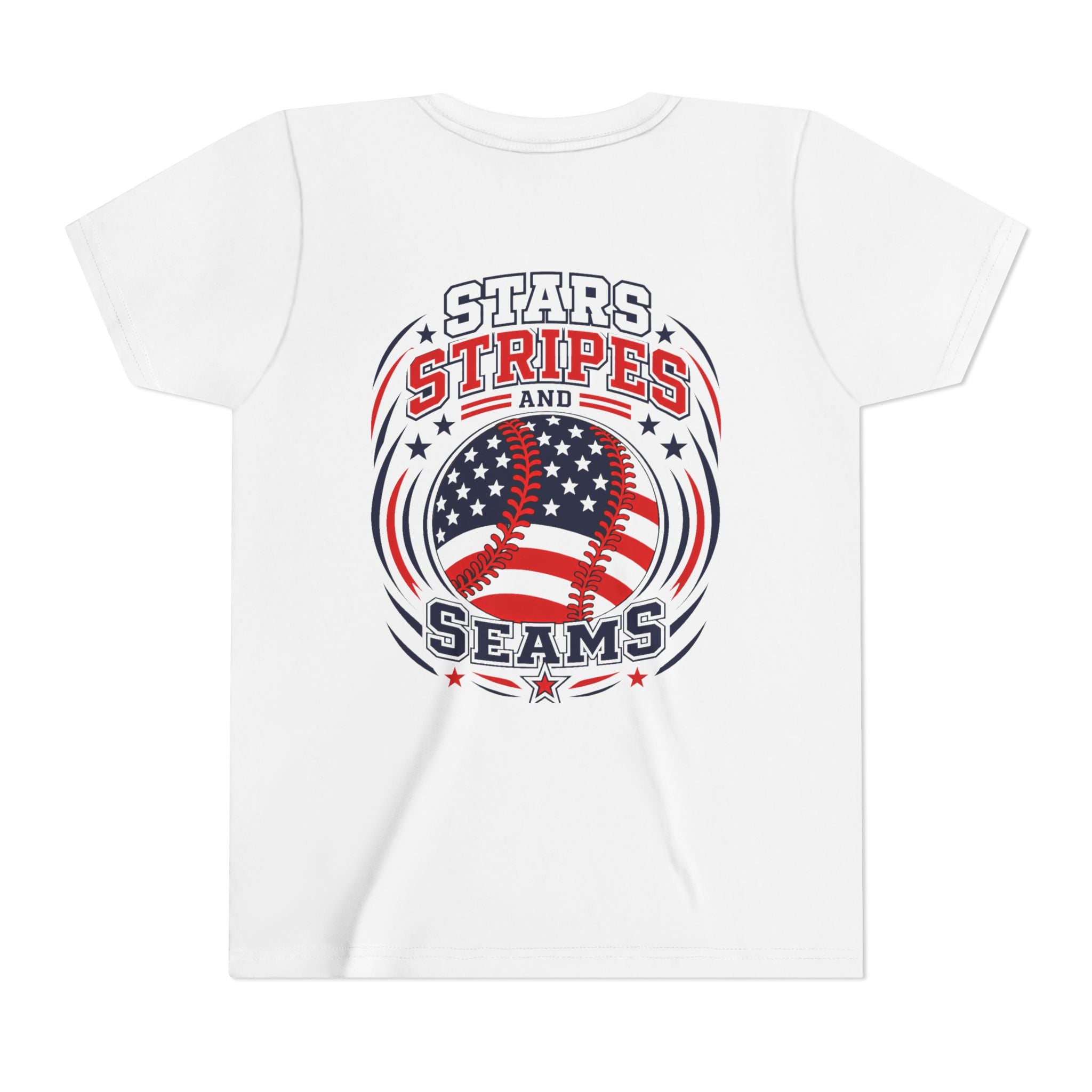 Youth Tee — "Stars, Stripes and Seams" Patriotic Baseball Shirt