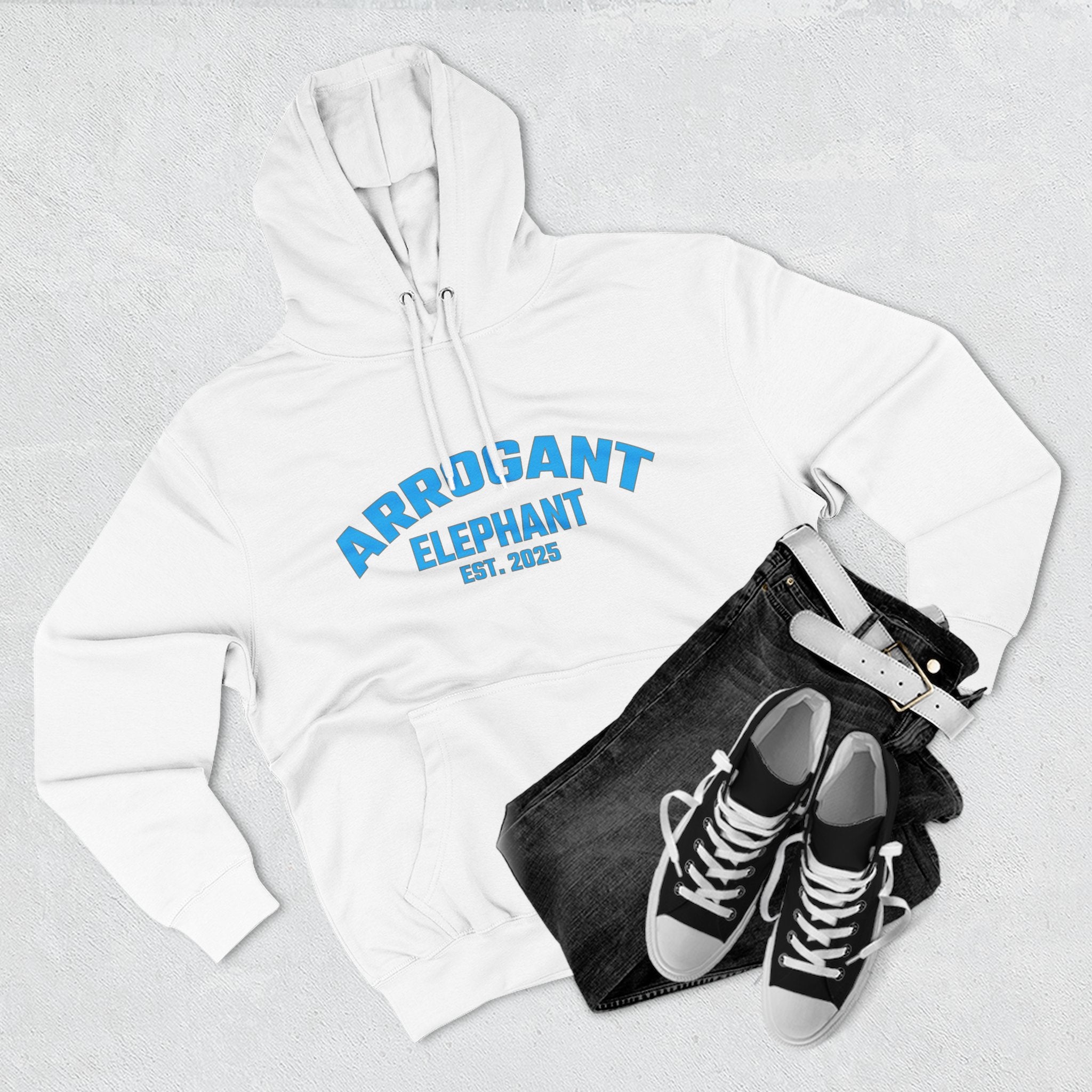Arrogant Elephant™ Retro Collegiate Hoodie – Est. 2025