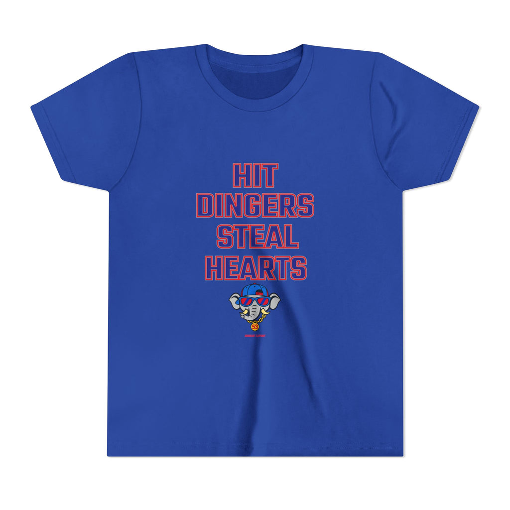 Arrogant Elephant™ Youth Baseball Shirt – Hit Dingers Steal Hearts Tee