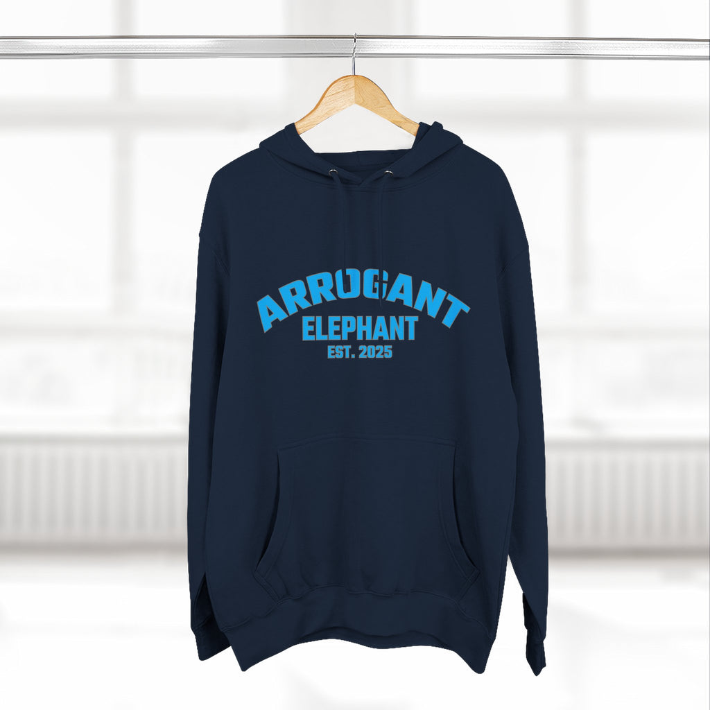 Arrogant Elephant™ Retro Collegiate Hoodie – Est. 2025
