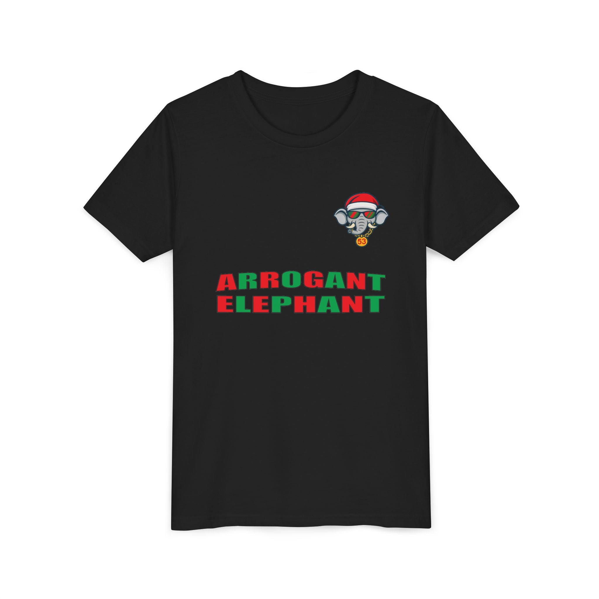 Arrogant Elephant™ Santa Dinger Youth Tee – Limited Holiday Edition