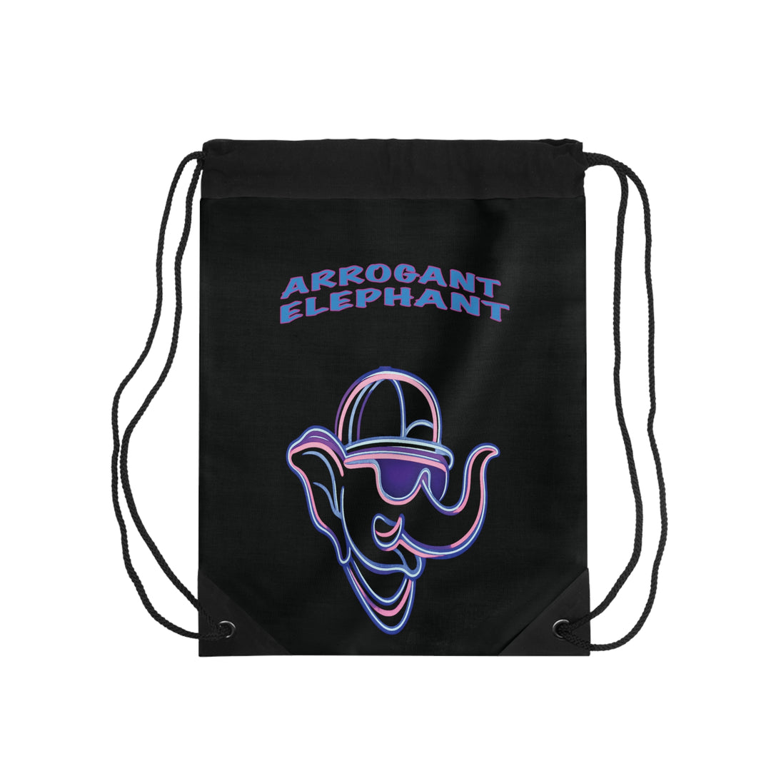 Arrogant Elephant Neon Drawstring Bag Black