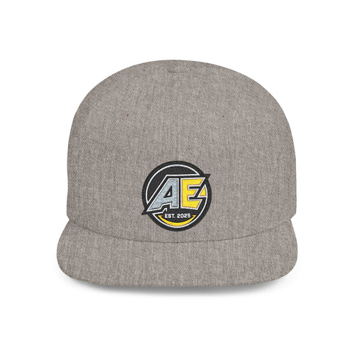 AE Lightning Flat Bill Snapback Hat — Retro Purple Logo Cap