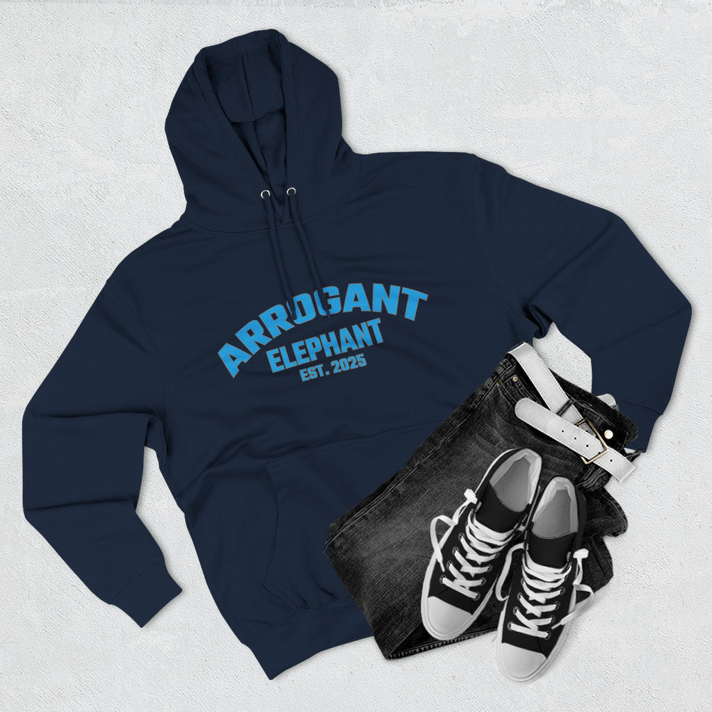Arrogant Elephant™ Retro Collegiate Hoodie – Est. 2025