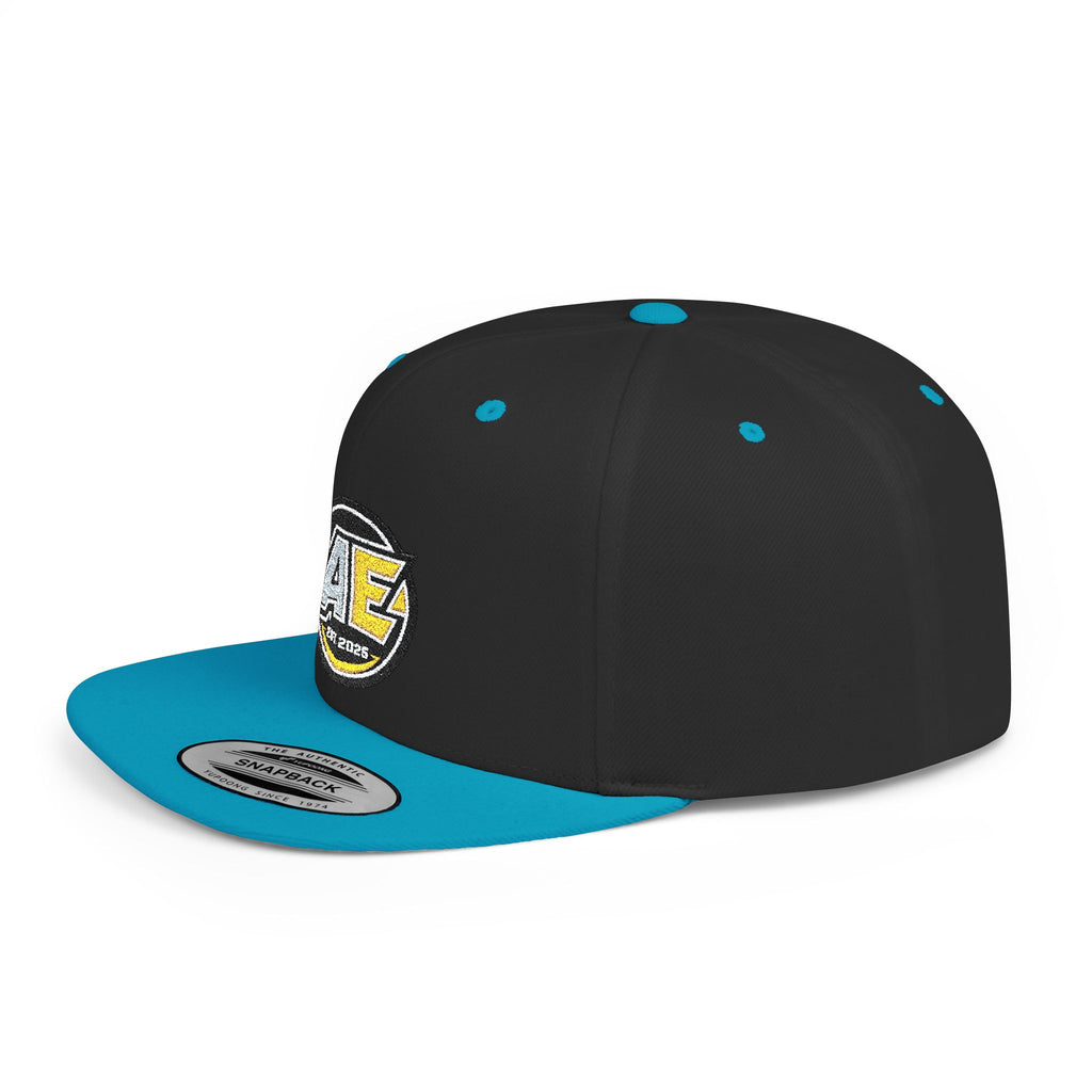 AE Lightning Flat Bill Snapback Hat — Retro Purple Logo Cap
