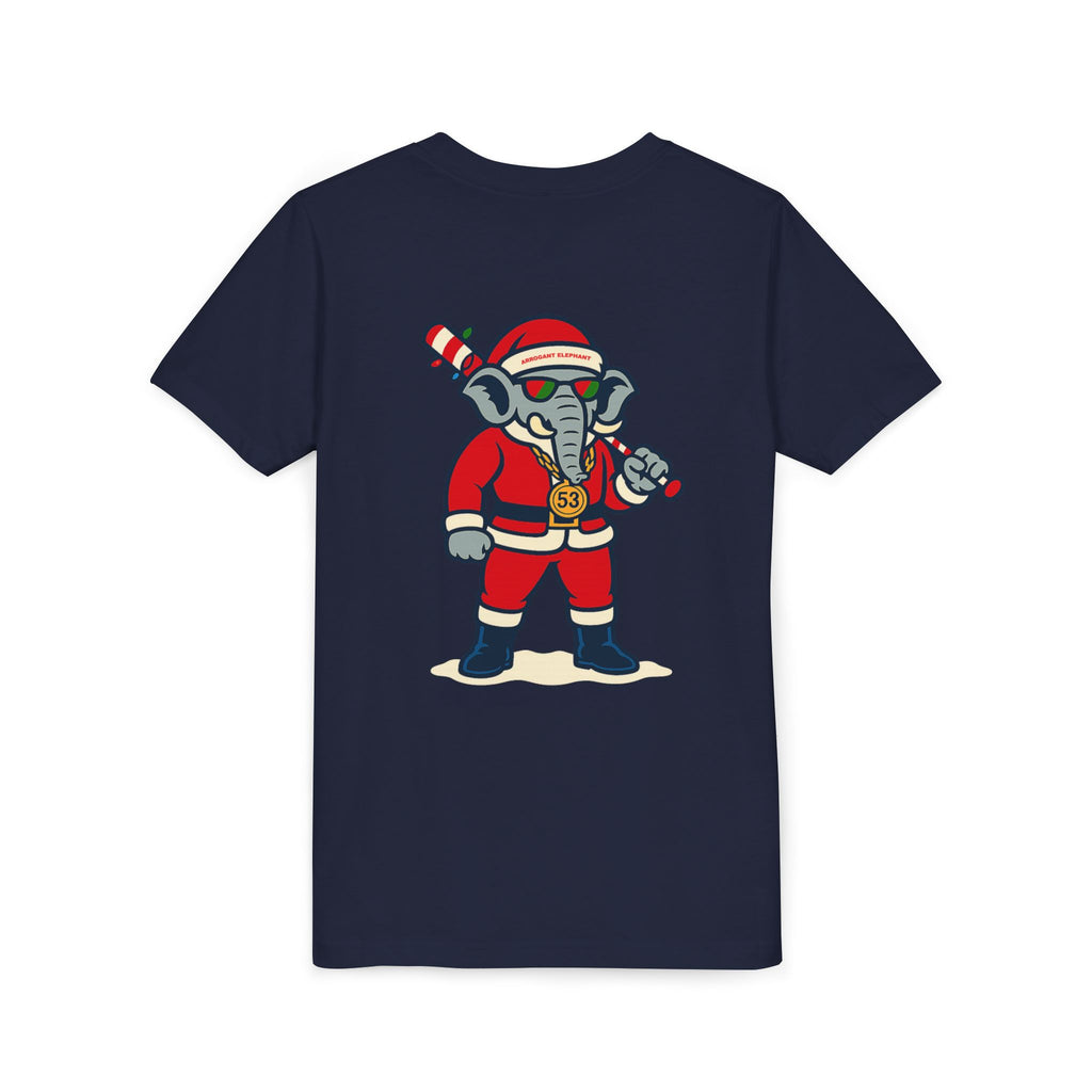 Arrogant Elephant™ Santa Dinger Youth Tee – Limited Holiday Edition