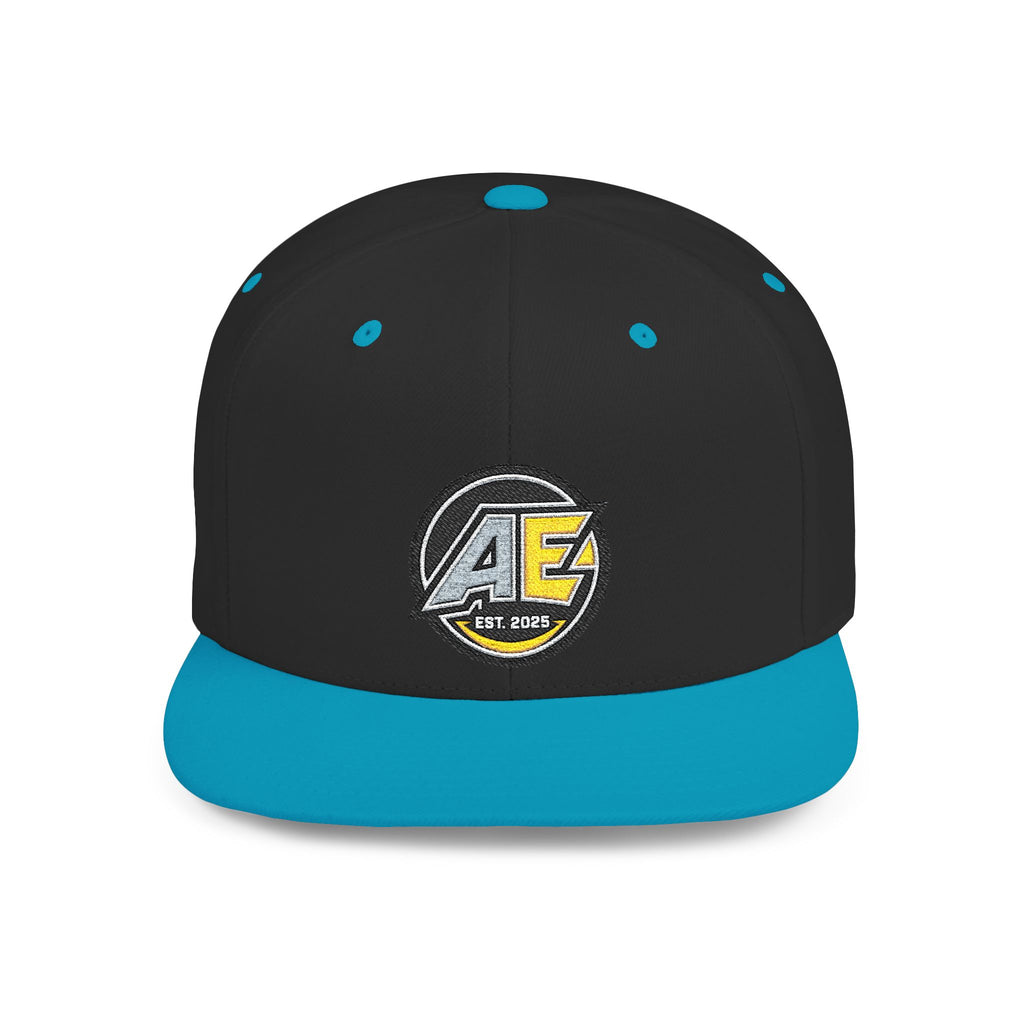 AE Lightning Flat Bill Snapback Hat — Retro Purple Logo Cap