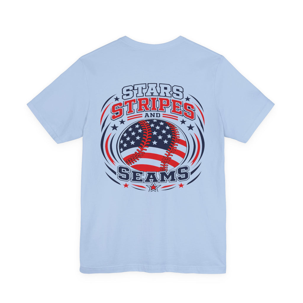 Adult Stars, Stripes and Seams T-Shirt — Patriotic Baseball Tee