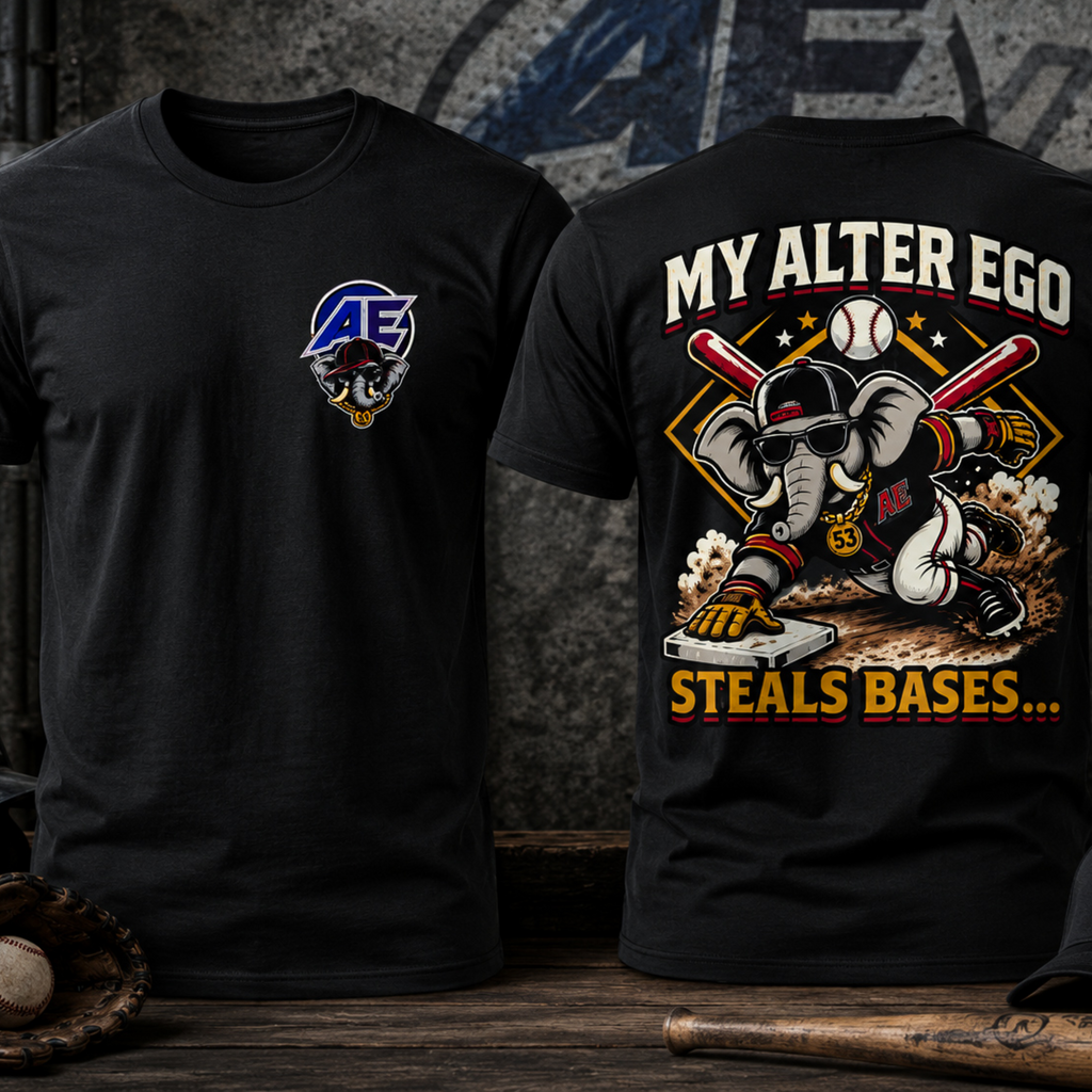 "My Alter Ego Steals Bases" Graphic Tee- Youth