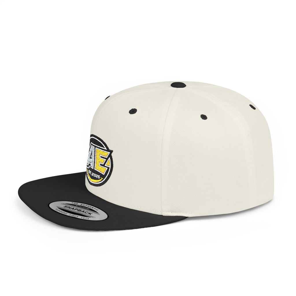 AE Lightning Flat Bill Snapback Hat — Retro Purple Logo Cap