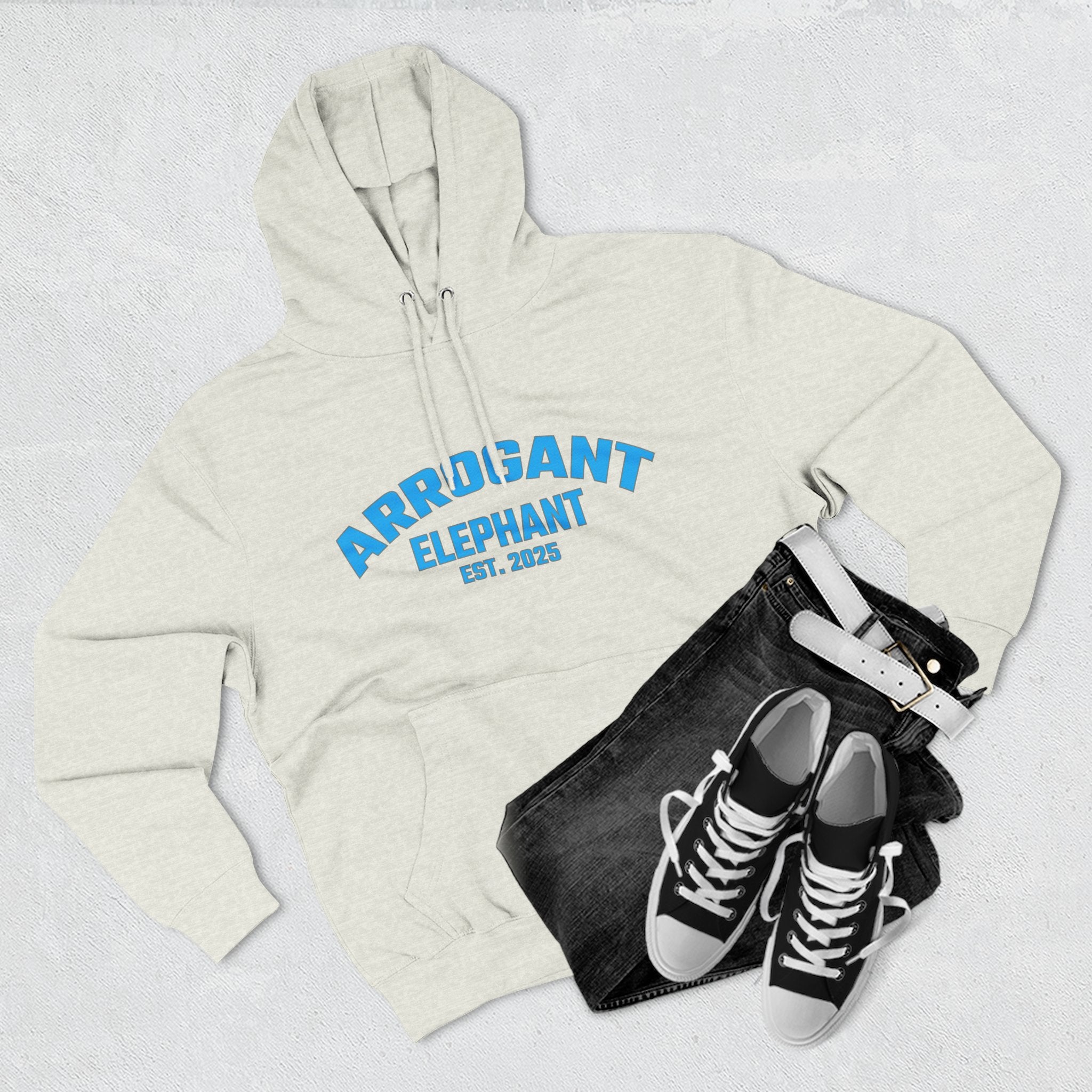 Arrogant Elephant™ Retro Collegiate Hoodie – Est. 2025