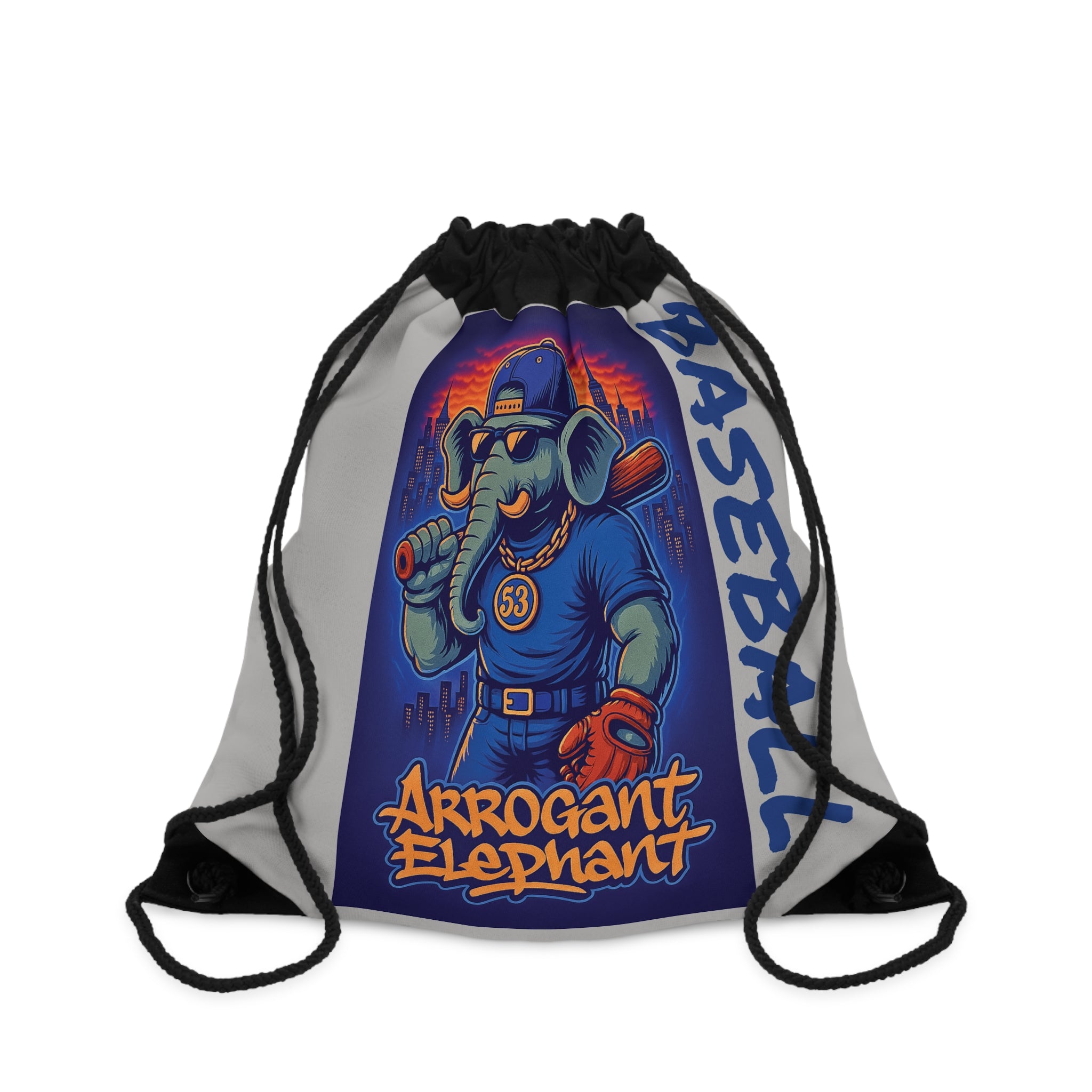 Arrogant Elephant Baseball Drawstring Bag