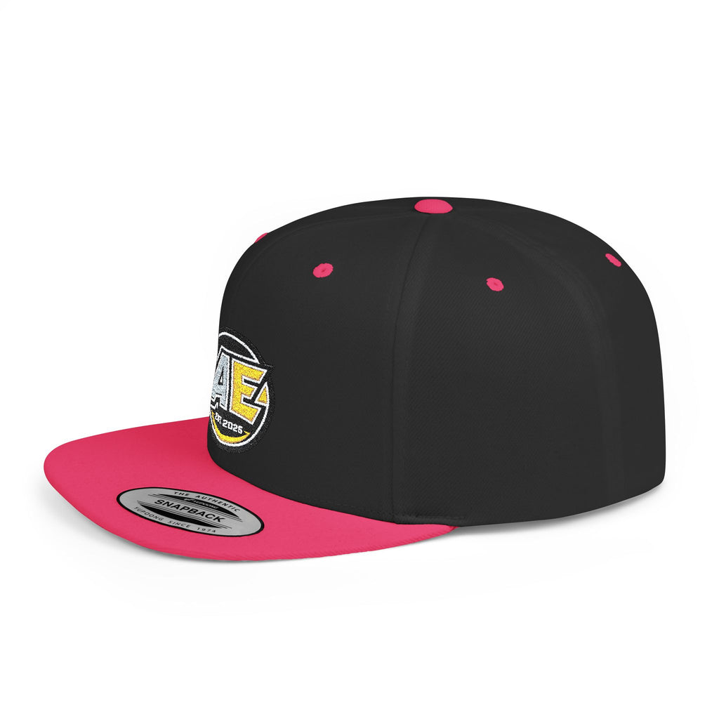 AE Lightning Flat Bill Snapback Hat — Retro Purple Logo Cap