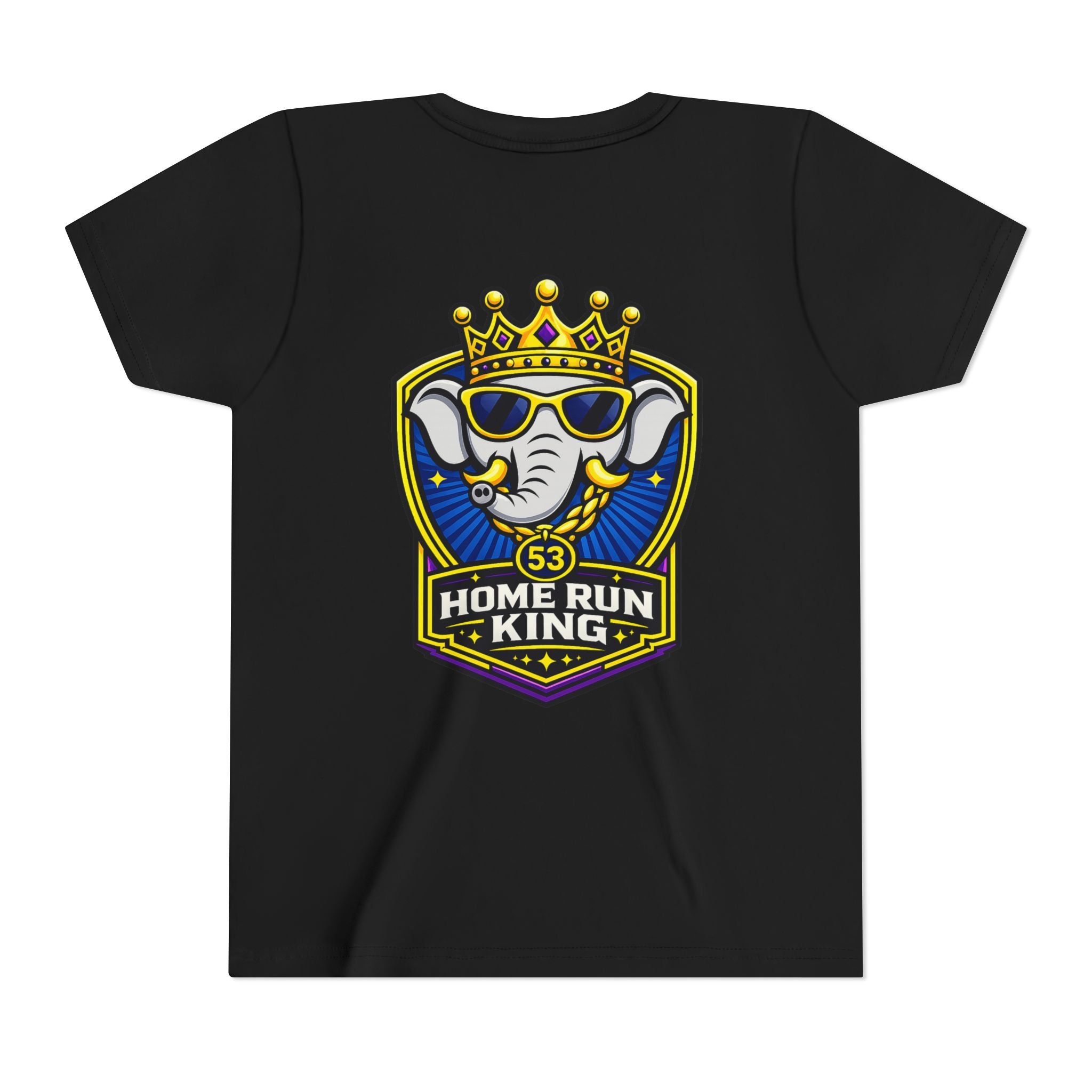 Youth Tee — Home Run King Elephant Baseball Logo