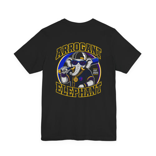 Adult Arrogant Elephant Graphic Tee — Retro Mascot Tee for Fans & Streetwear