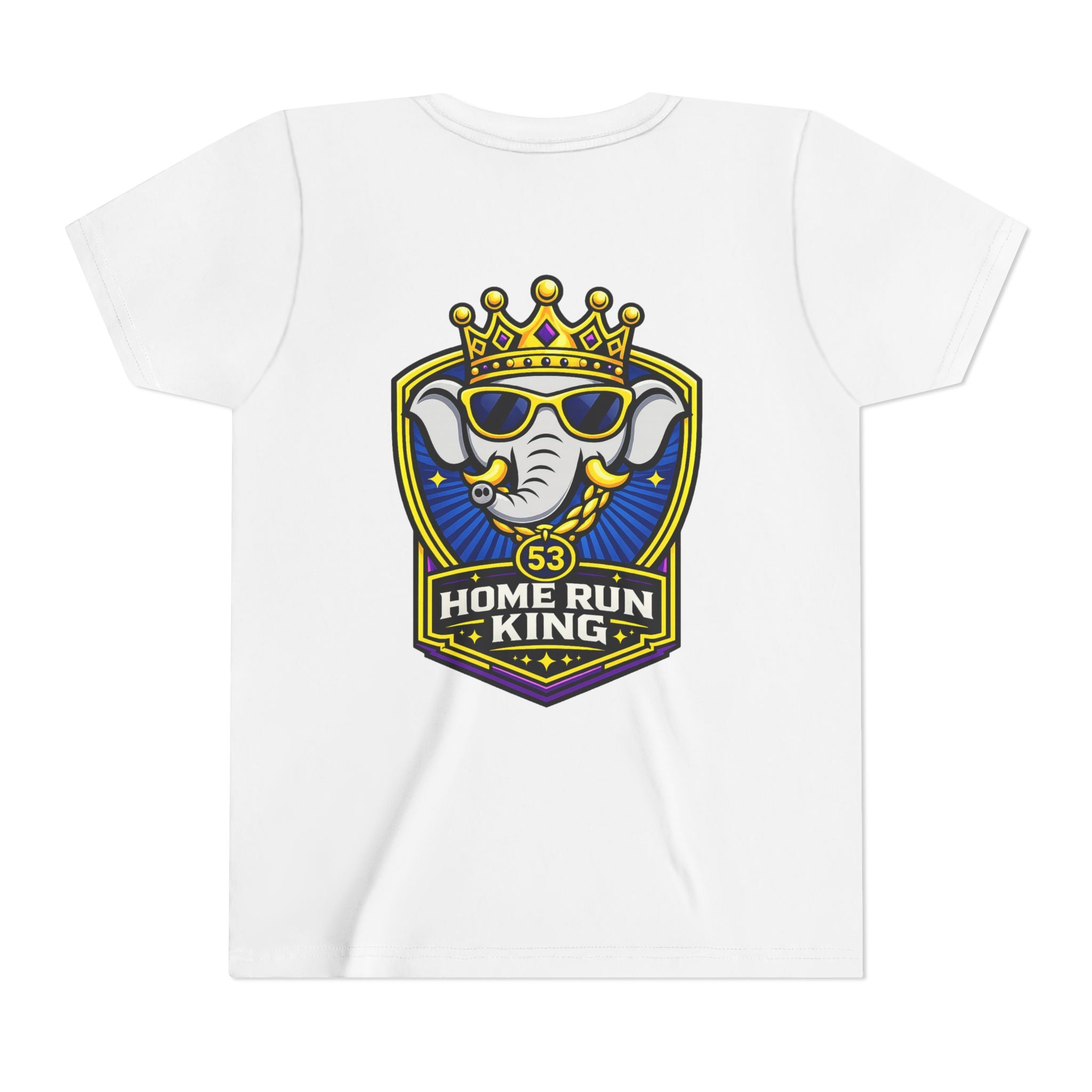 Youth Tee — Home Run King Elephant Baseball Logo