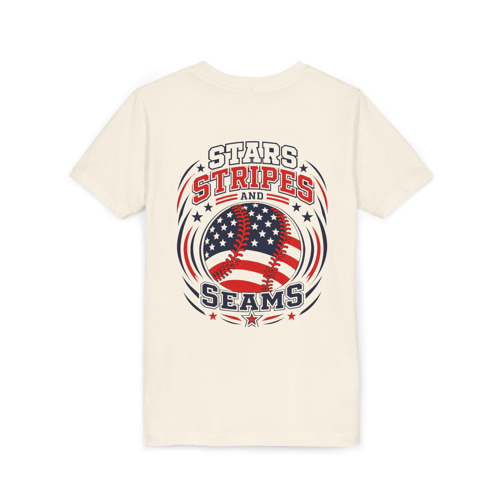 Youth Tee — "Stars, Stripes and Seams" Patriotic Baseball Shirt
