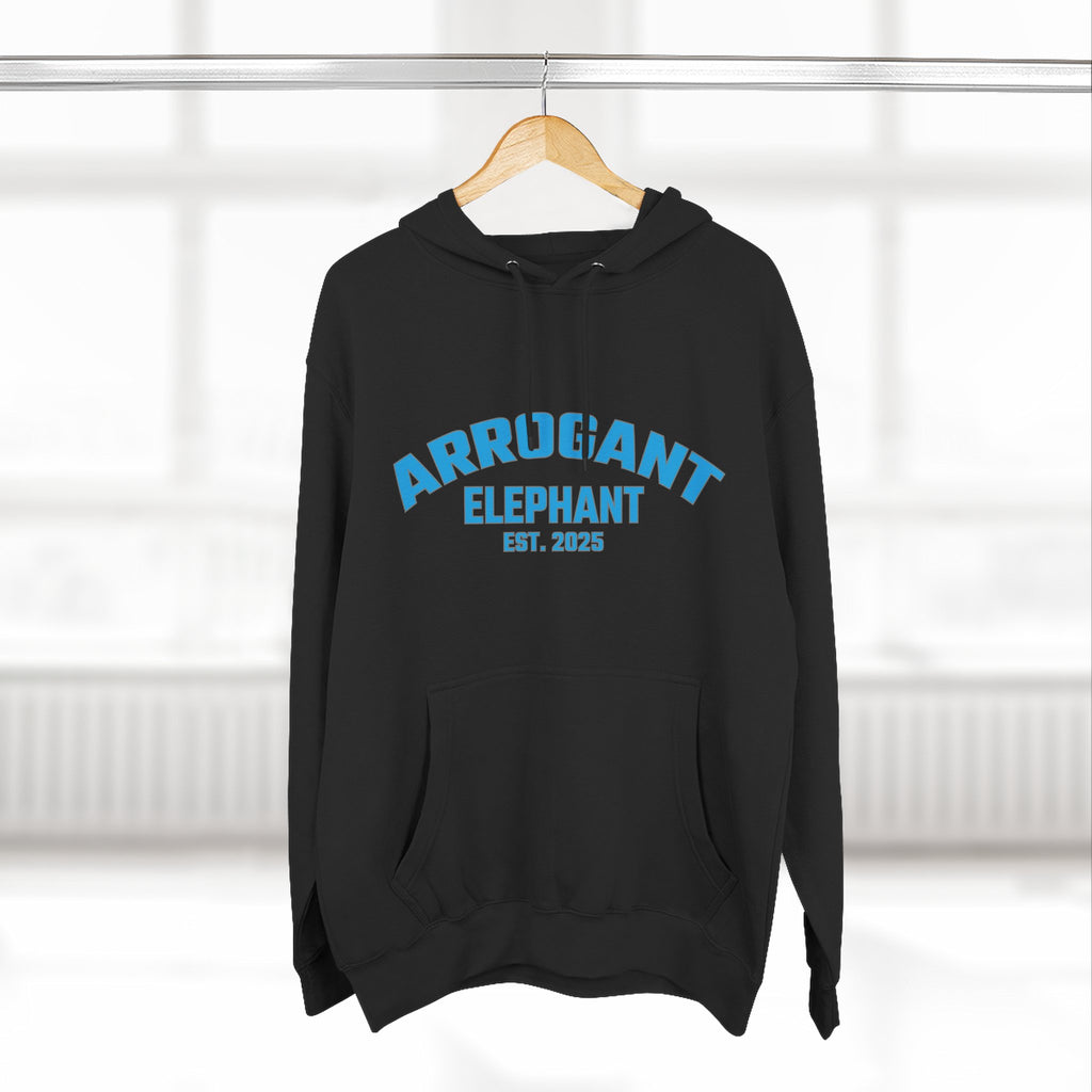 Arrogant Elephant™ Retro Collegiate Hoodie – Est. 2025