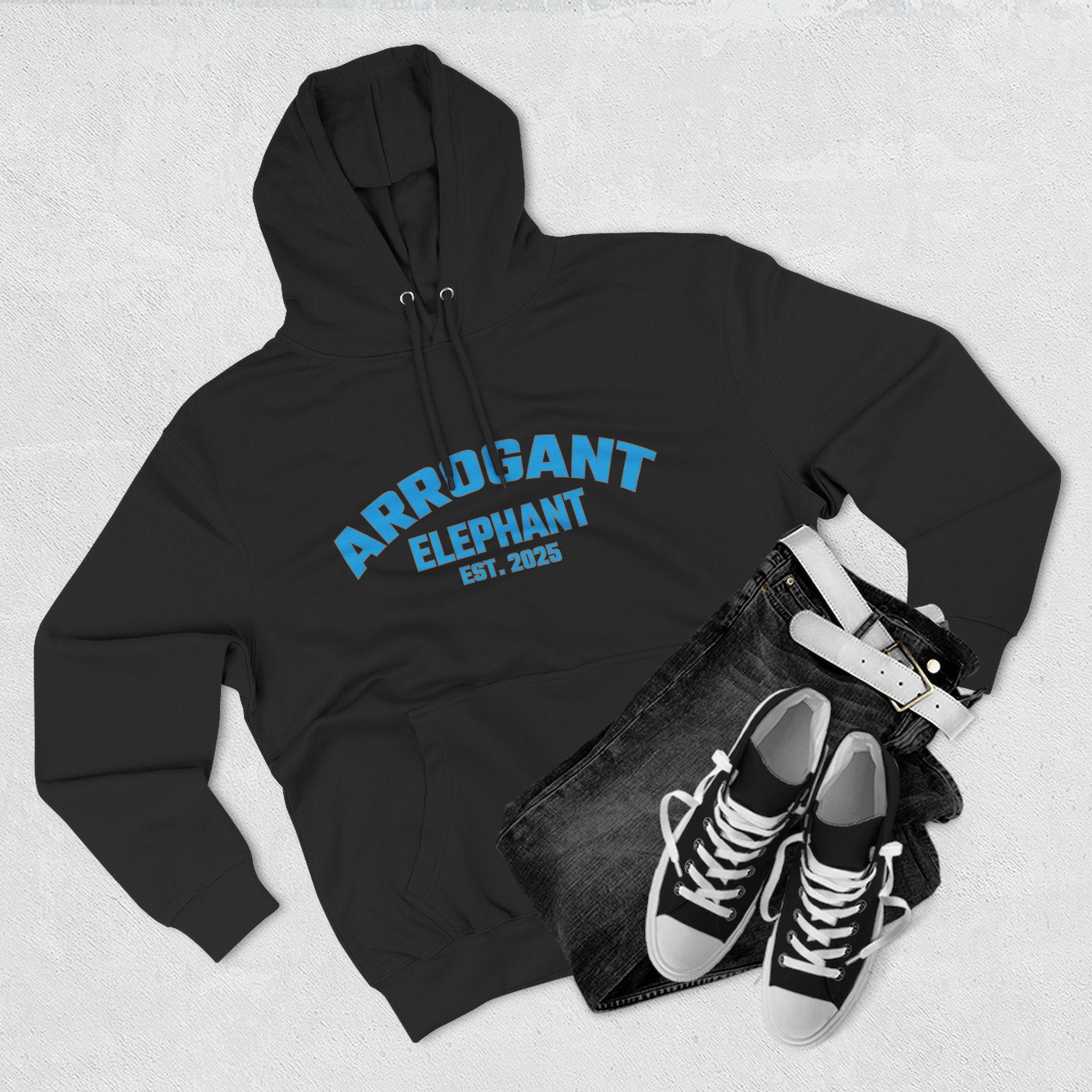Arrogant Elephant™ Retro Collegiate Hoodie – Est. 2025