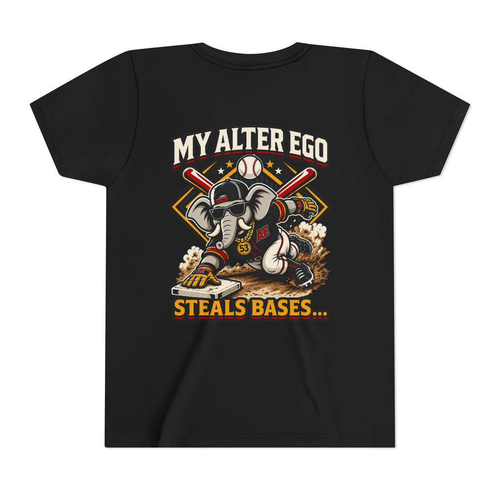 "My Alter Ego Steals Bases" Graphic Tee- Youth