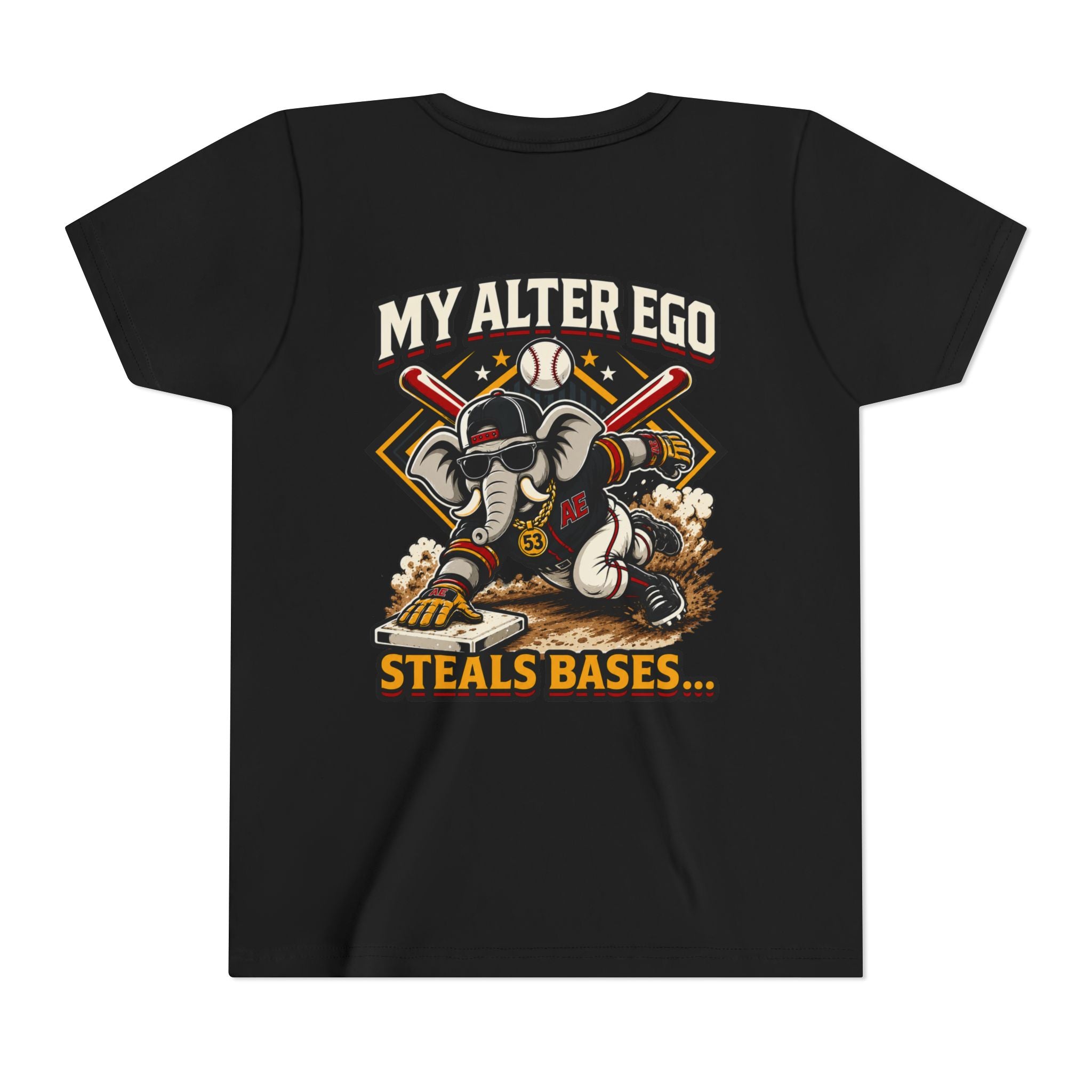 "My Alter Ego Steals Bases" Graphic Tee- Youth