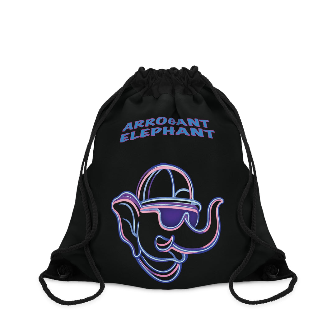 Arrogant Elephant Neon Drawstring Bag Black