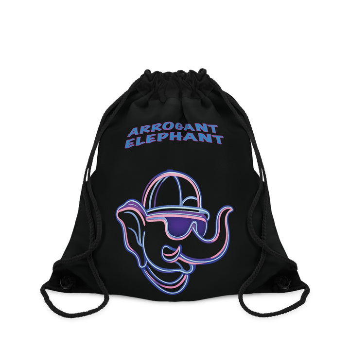 Arrogant Elephant Neon Drawstring Bag Black