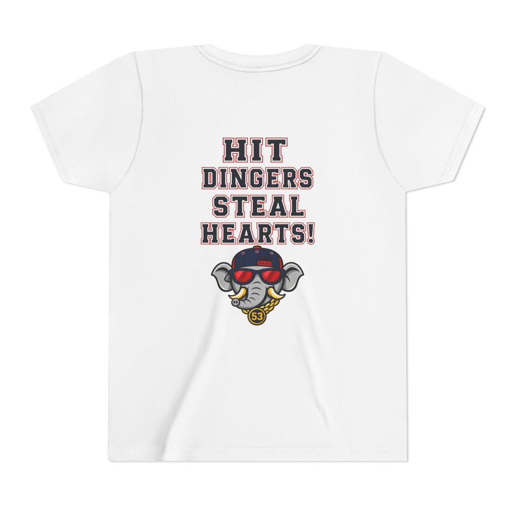 Arrogant Elephant™ Youth Baseball Shirt – Hit Dingers Steal Hearts Tee