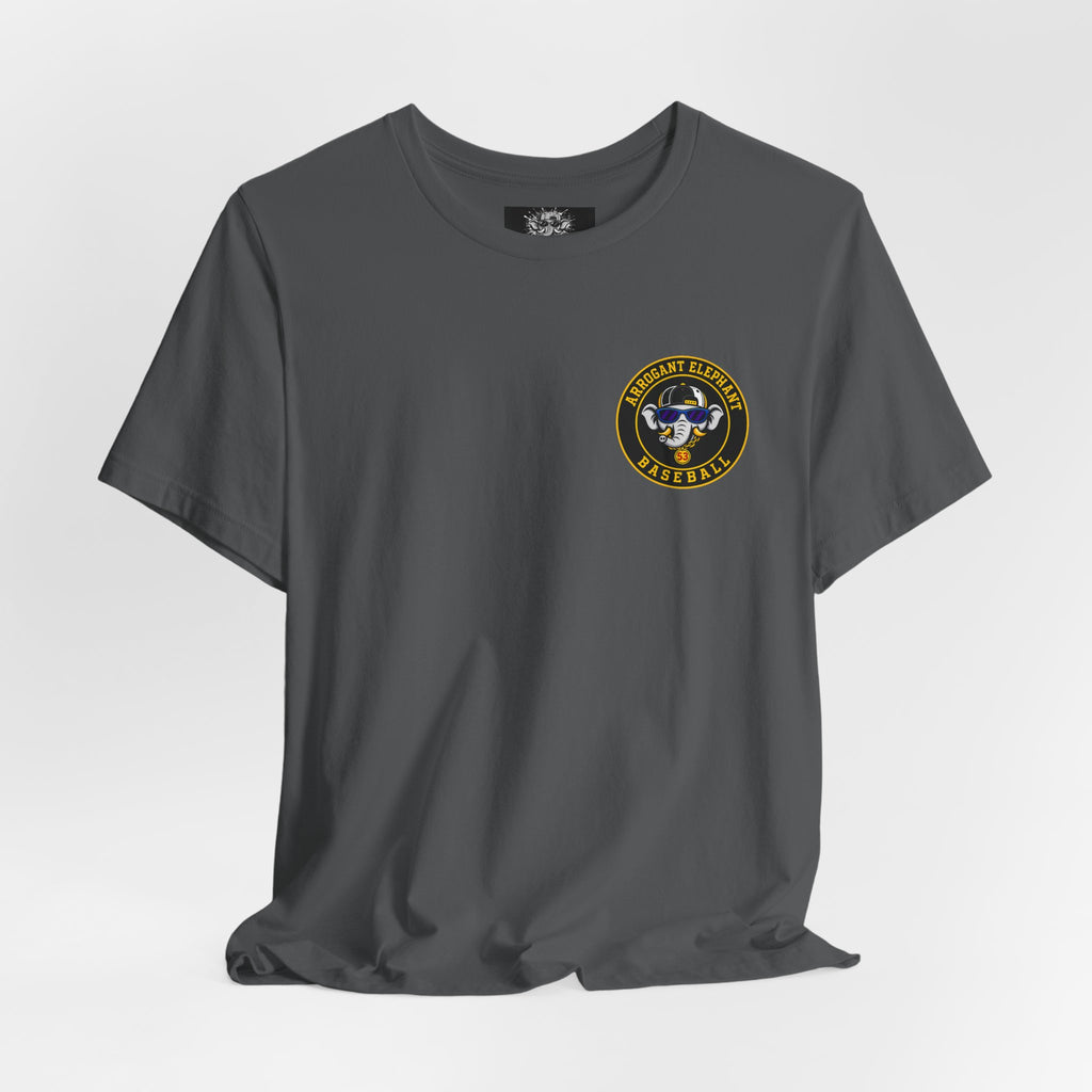 Adult Arrogant Elephant Graphic Tee — Retro Mascot Tee for Fans & Streetwear